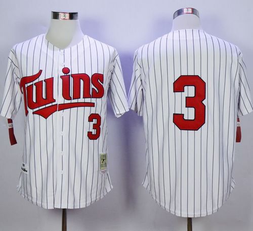 Mitchell And Ness 1991 Twins #3 Harmon Killebrew White(Blue Strip) Throwback Stitched MLB Jersey - Click Image to Close